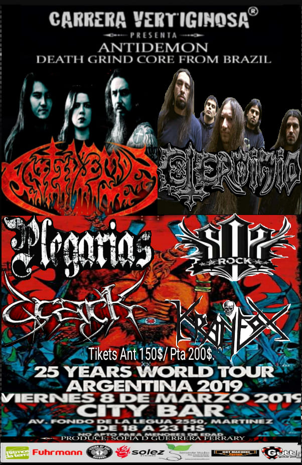 Antidemon en City Bar en 08/03/2019 en Argentina