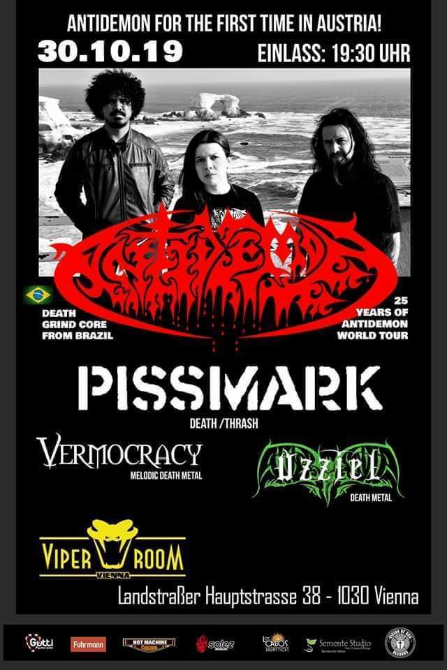 Antidemon in ‎Vienna Austria, show with bands Pissmark, Vermocracy, Uzziel